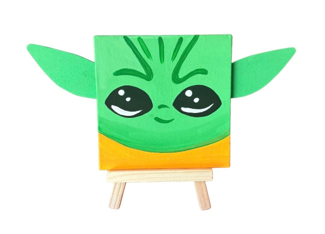 “Mini Grogu Paint Kit - 4 X 4 Canvas”